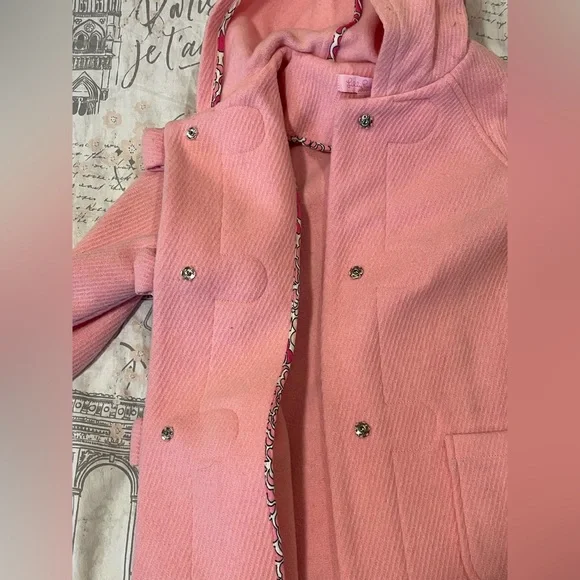 Lily Pulitzer Wool Blend Pink Peacoat size 5 - Picture 3 of 8